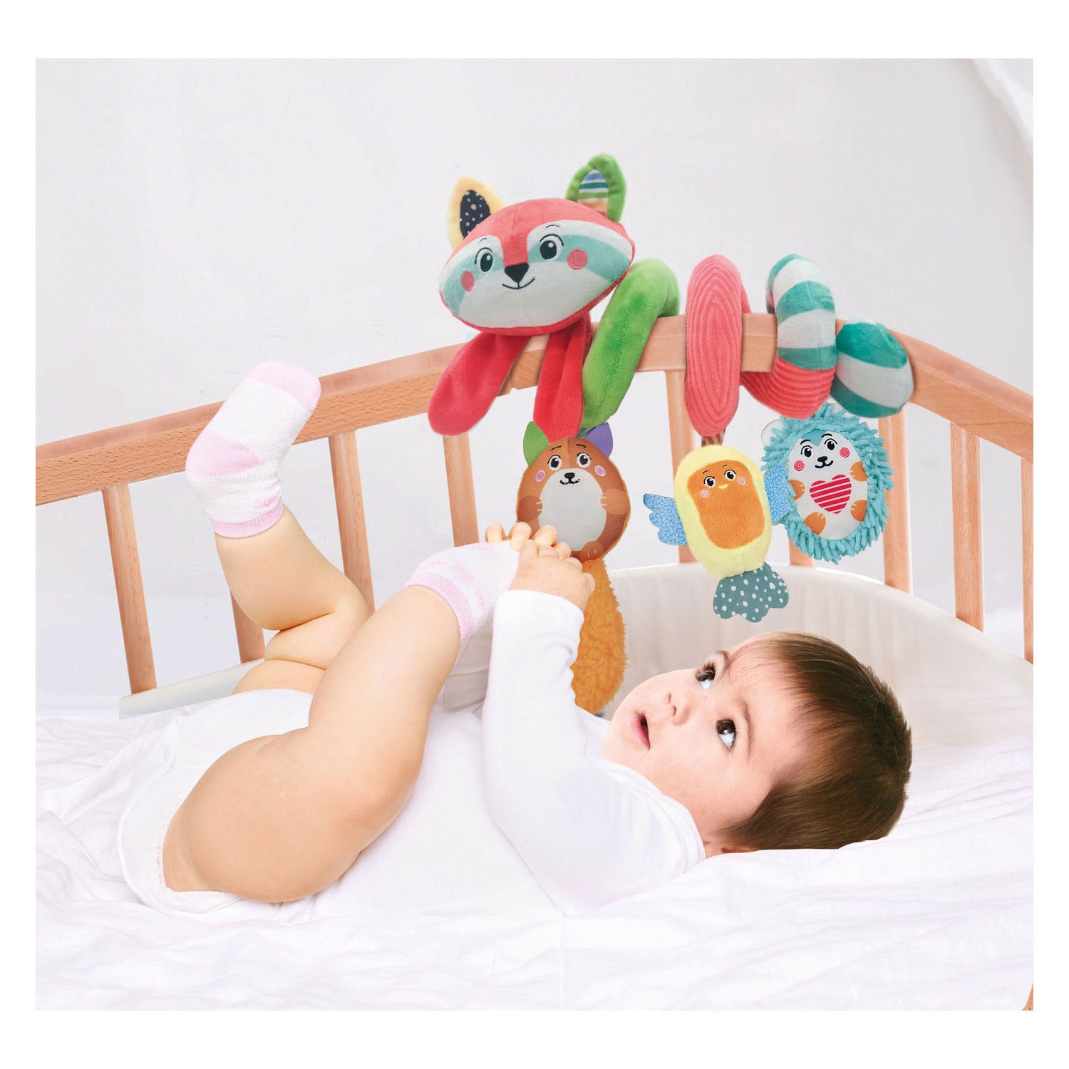 Clementoni baby stoffen kinderwagenspiraal wasbeer