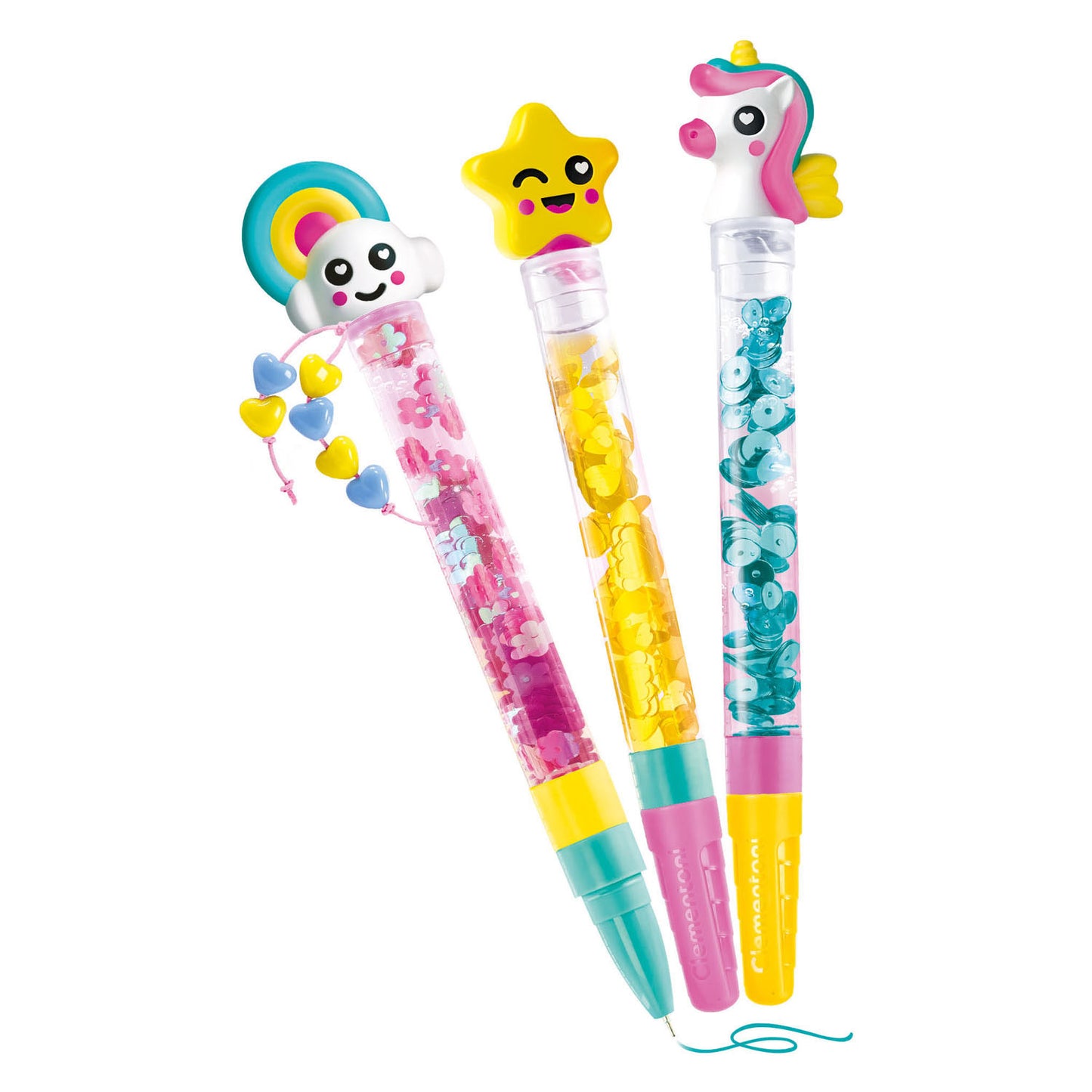 Clementoni idea - glitterpennen - knutselpakket vol accessoires - het creatieve cadeautje - glitterpennen maken - vanaf 6 jaar
