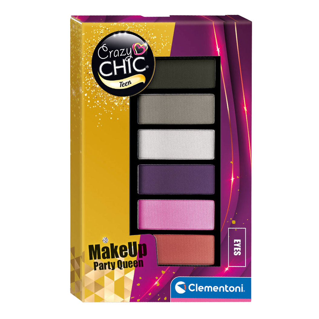 Clementoni Crazy Chic Oogschaduwpalet Party Queen, 6 Kleuren