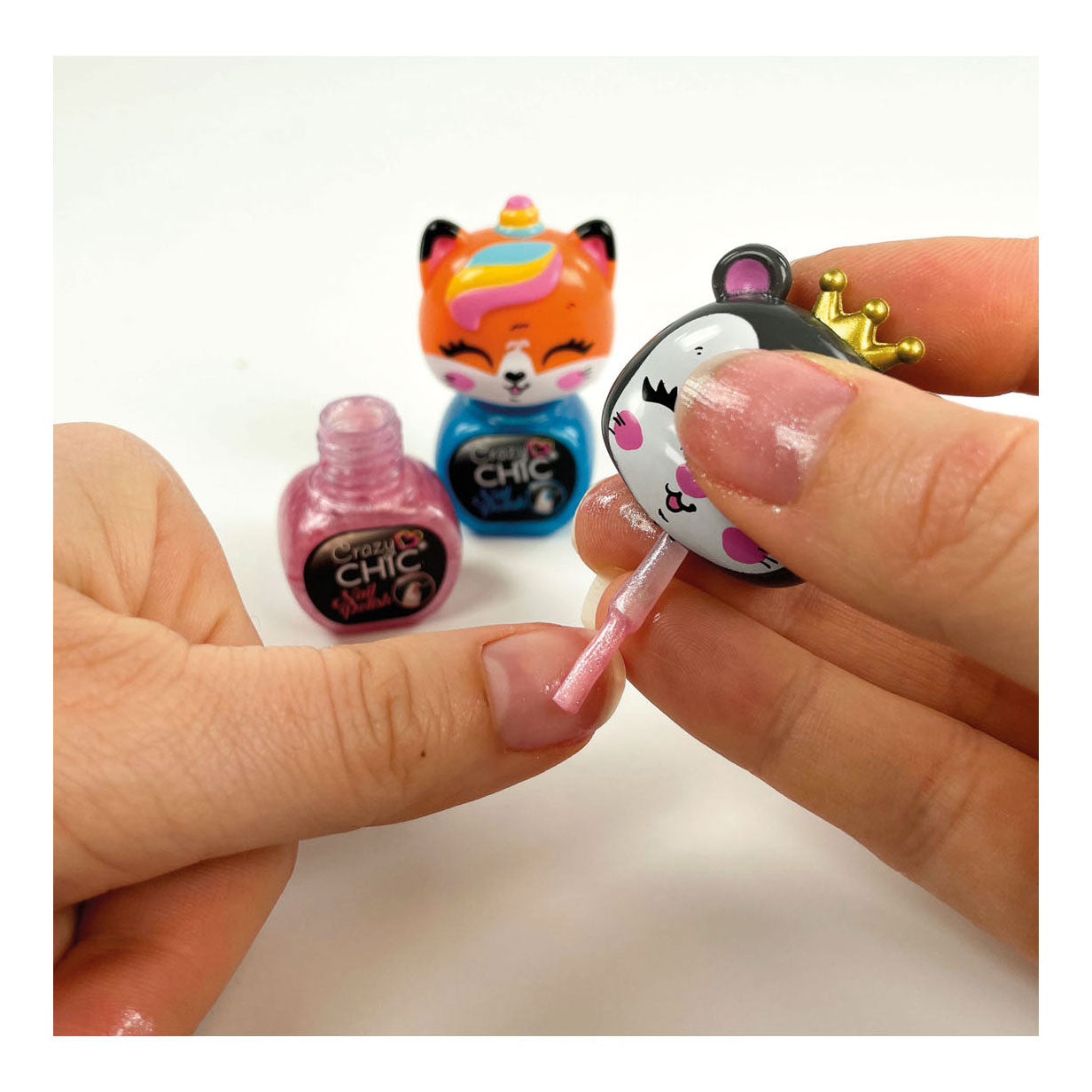 Clementoni crazy chic nagellak blauw rood, 2st.