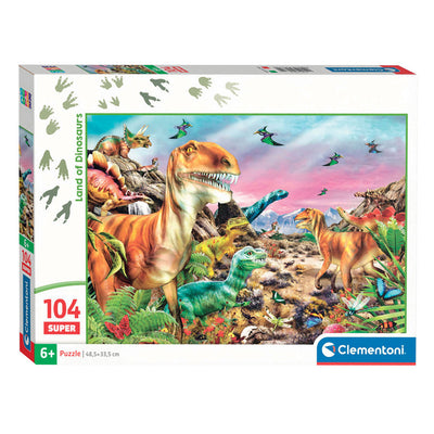 Clementoni Legpuzzel Super Color Land of Dinosaurs, 104st.