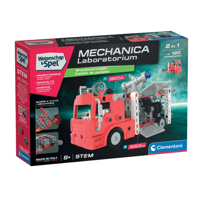 Clementoni wetenschap en spel - mechania laboratorium brandweerwagen