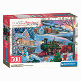 Clementoni – puzzel – 500 stukjes – kersttrein - kersttafereel – puzzel voor volwassenen - afbeelding 1