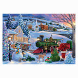 Clementoni – puzzel – 500 stukjes – kersttrein - kersttafereel – puzzel voor volwassenen - afbeelding 2