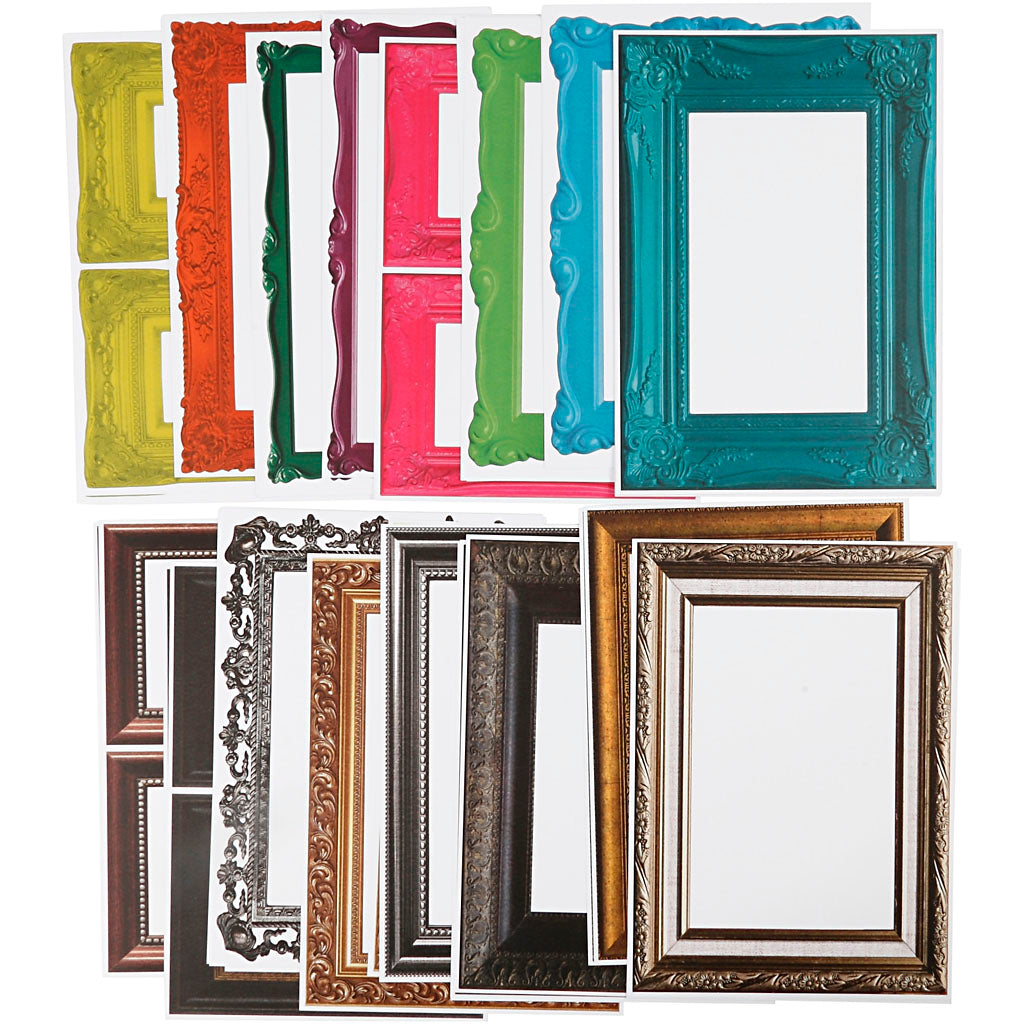 Lijsten, afm 26,2x18,5 cm, diverse kleuren, 64 div vellen 1 doos