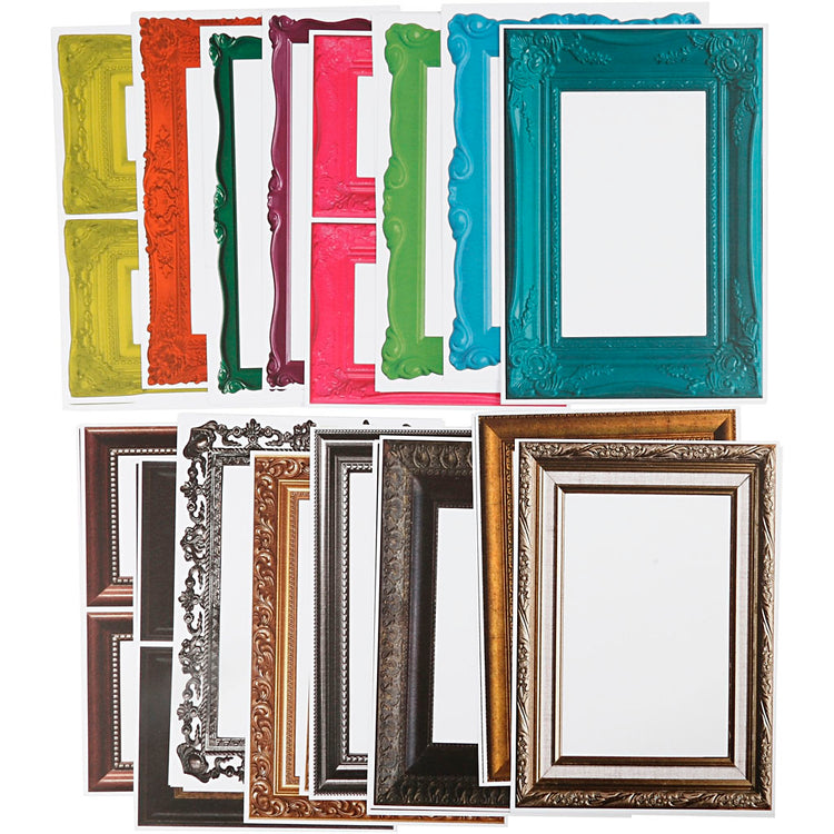 Lijsten, afm 26,2x18,5 cm, diverse kleuren, 64 div vellen 1 doos