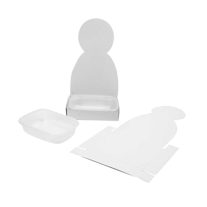 Waterkersbakje met figuur, persoon, h: 20 cm, wit, 6 set 1 doos
