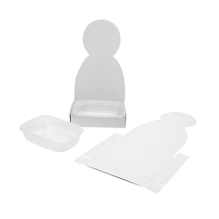 Waterkersbakje met figuur, persoon, h: 20 cm, wit, 6 set 1 doos
