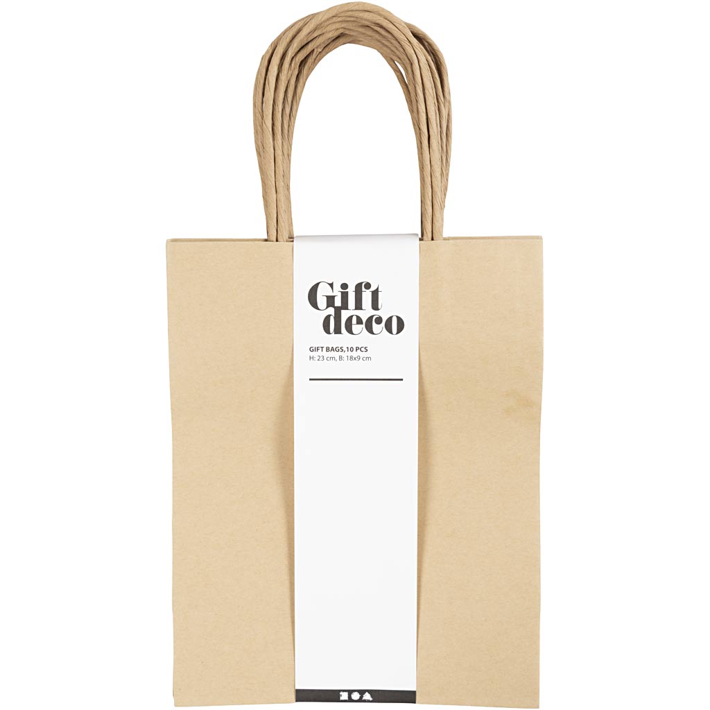 Creativ company cc papieren tassen 23x18x9 cm kraft 10 stuks