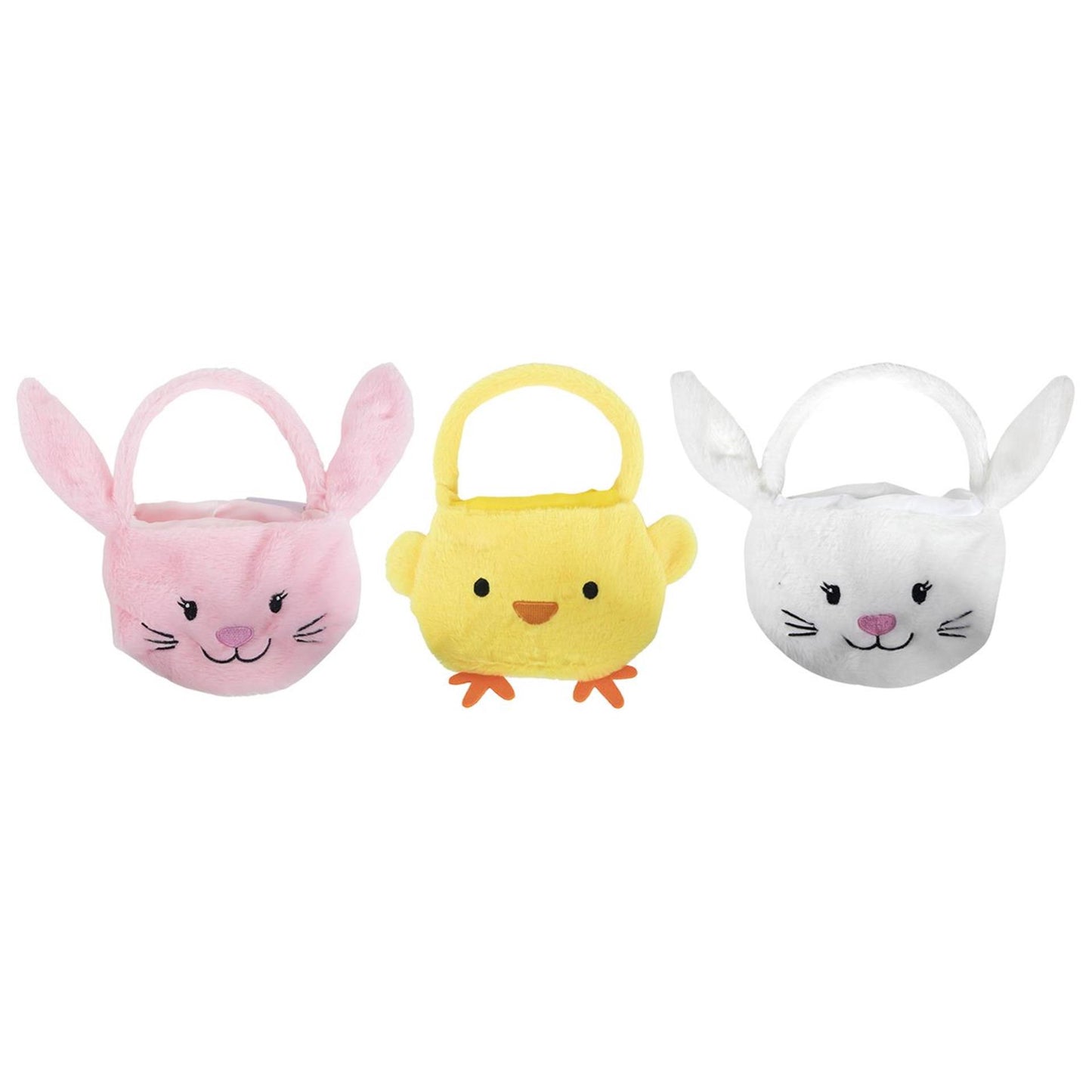 Mand pasen vilt teddy 15x22cm 3 assorti kuiken roze of witte paashaas