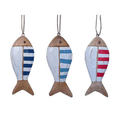 Cosydecor vis hanger hout 16x6x2cm