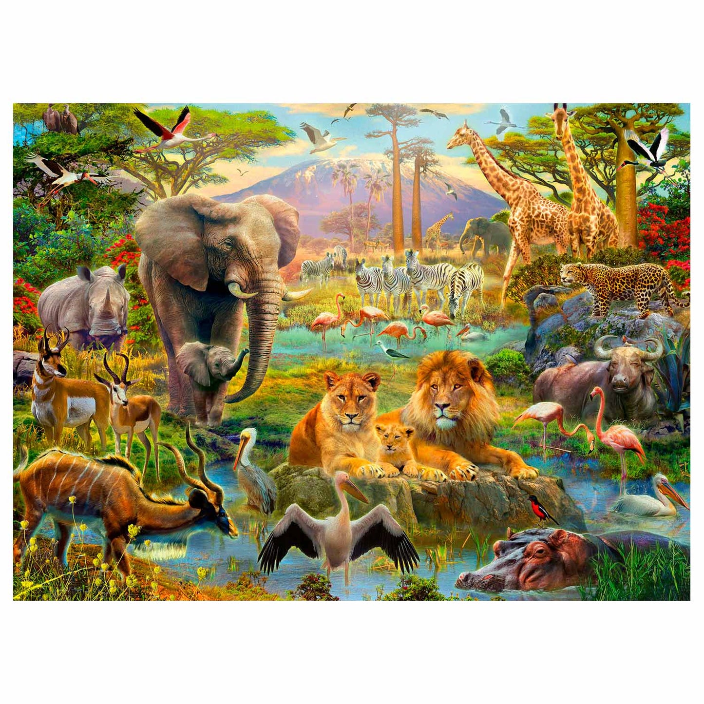 Ravensburger - Dieren van de Savanne Puzzel 200 stuks XXL