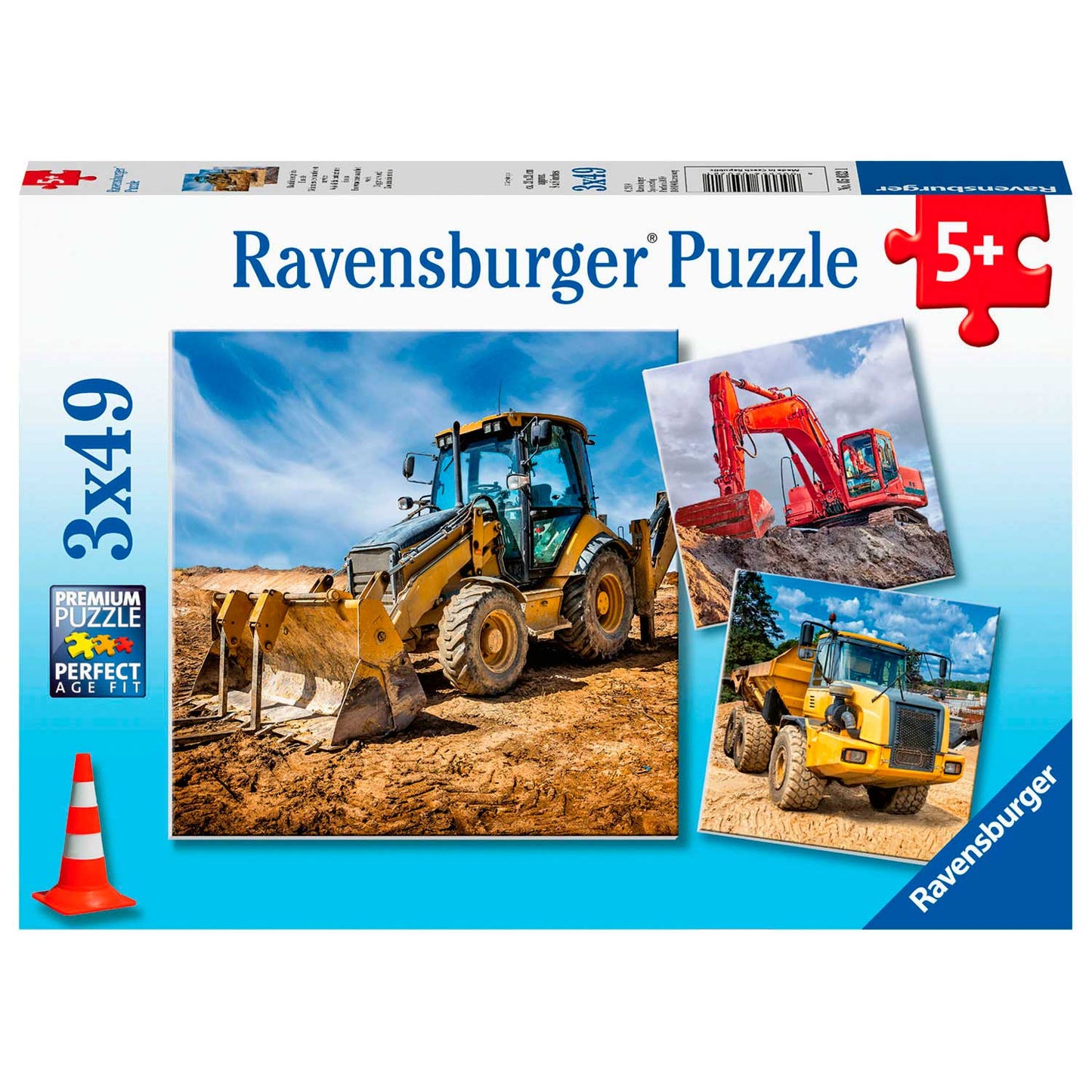 Ravensburger - Bouwmachines aan het Werk Puzzel 3x49st.