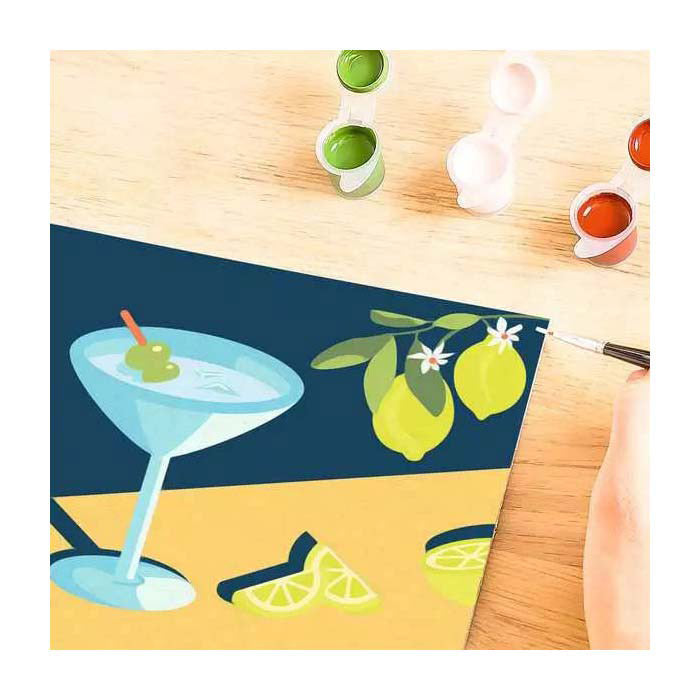Ravensburger schilderen op nummer creatief pakket citroen canvas 20x20 cm.