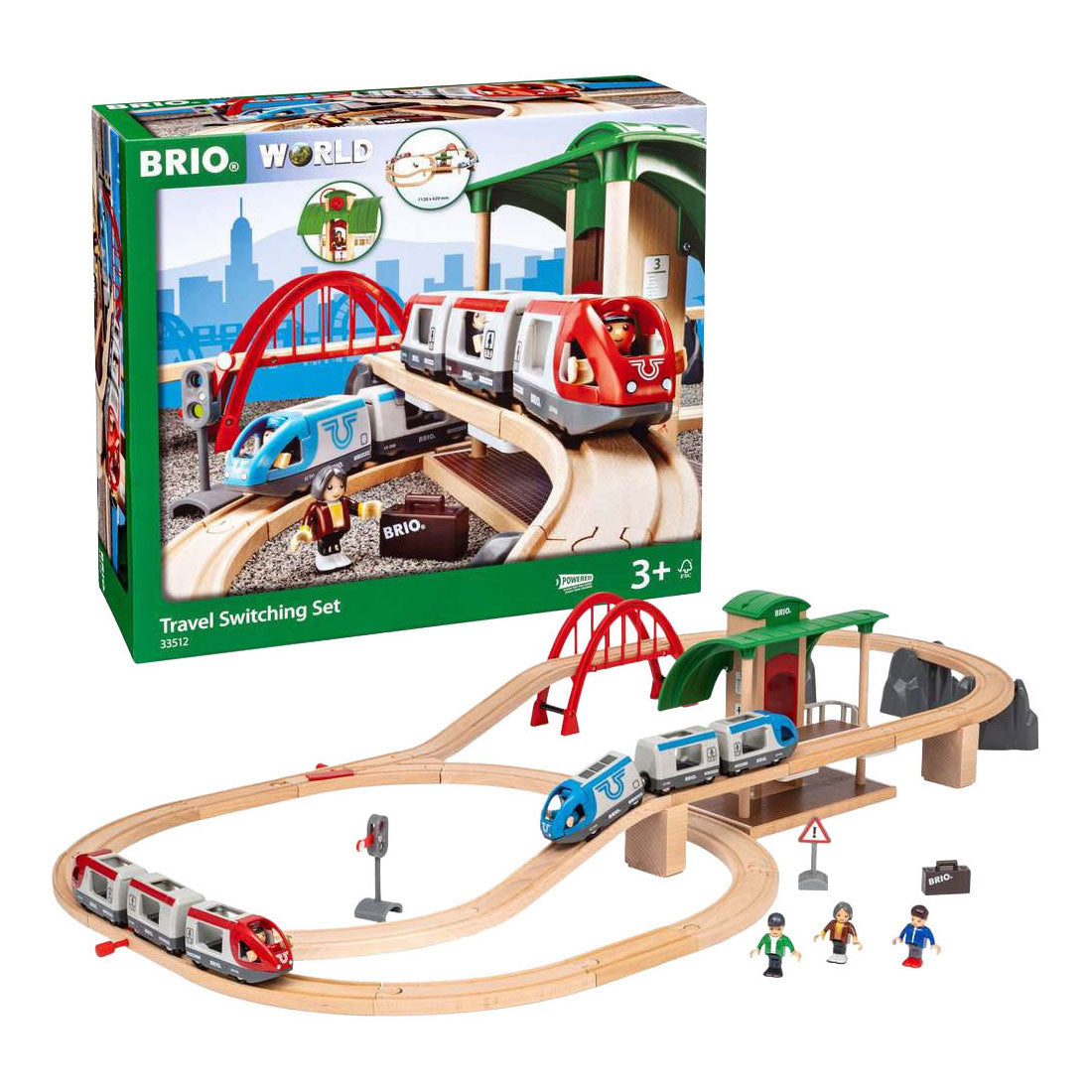 Ravensburger brio treinset met perron en twee treinen - 42dlg.