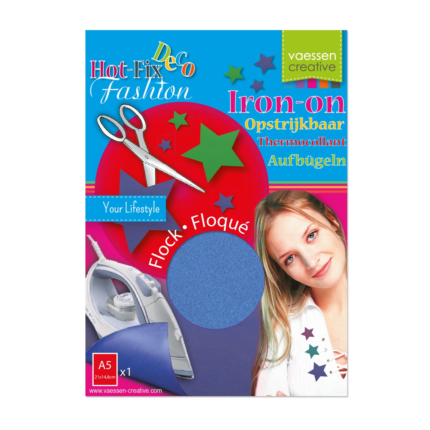 Vaessen creative • flock 21x14,8cm blister blauw