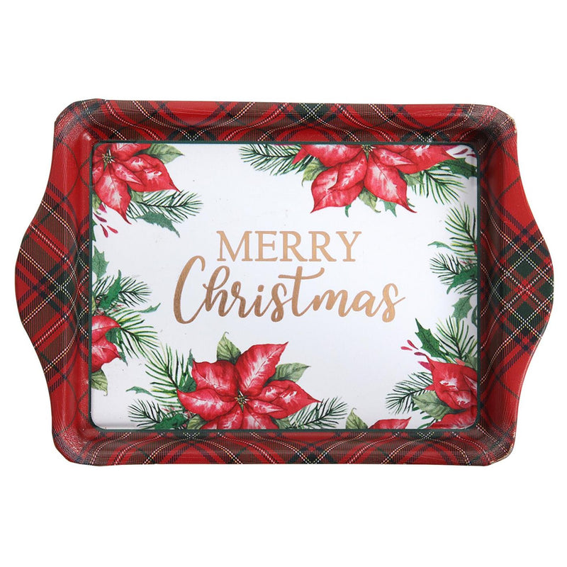 Svenska living koffie tray kerst bloem goud 21x14x2cm