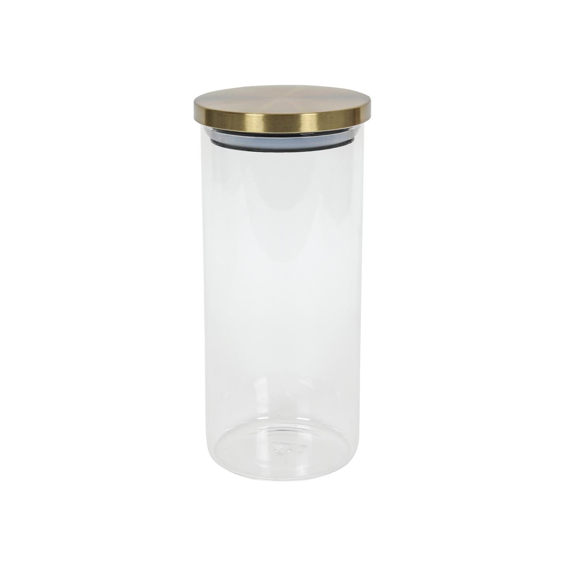 Voorraadpot glas met gouden deksel ã¸9,5x22cm 1200ml