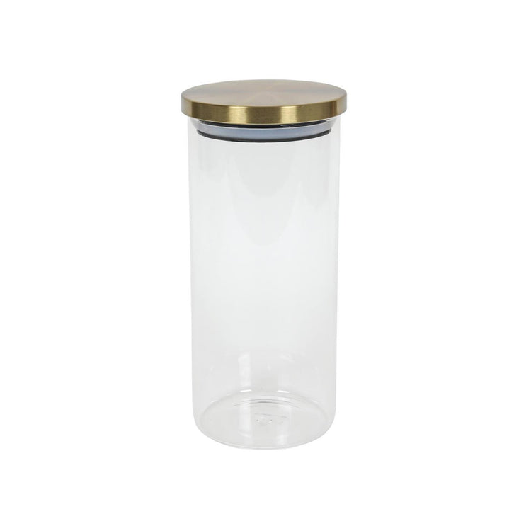 Voorraadpot glas met gouden deksel ã¸9,5x22cm 1200ml
