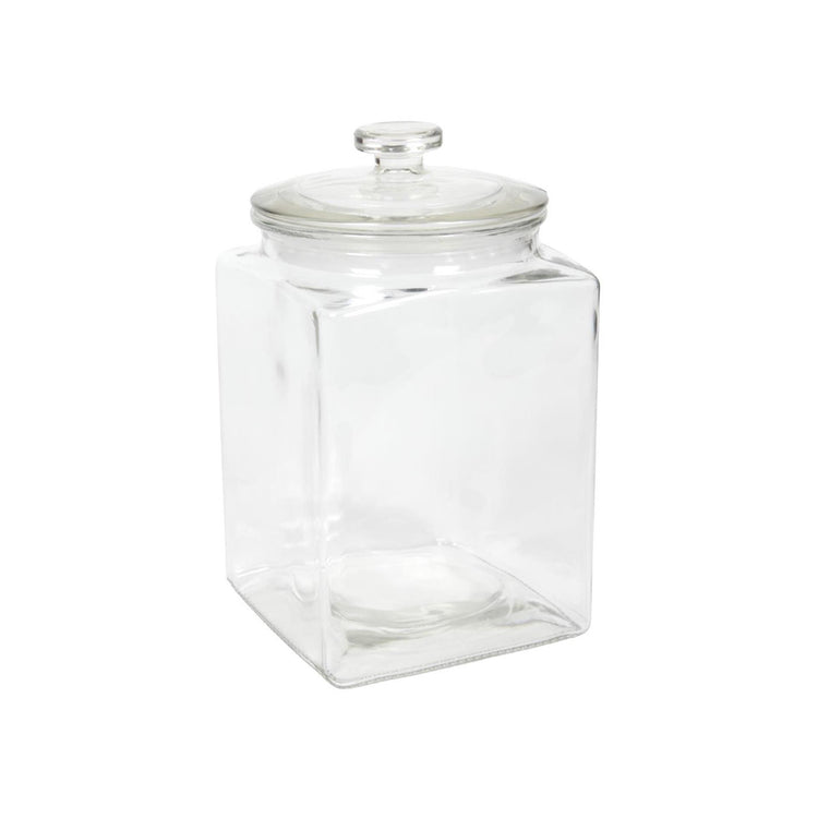 Voorraadpot glas vierkant met deksel 3l ø14,4xø24cm