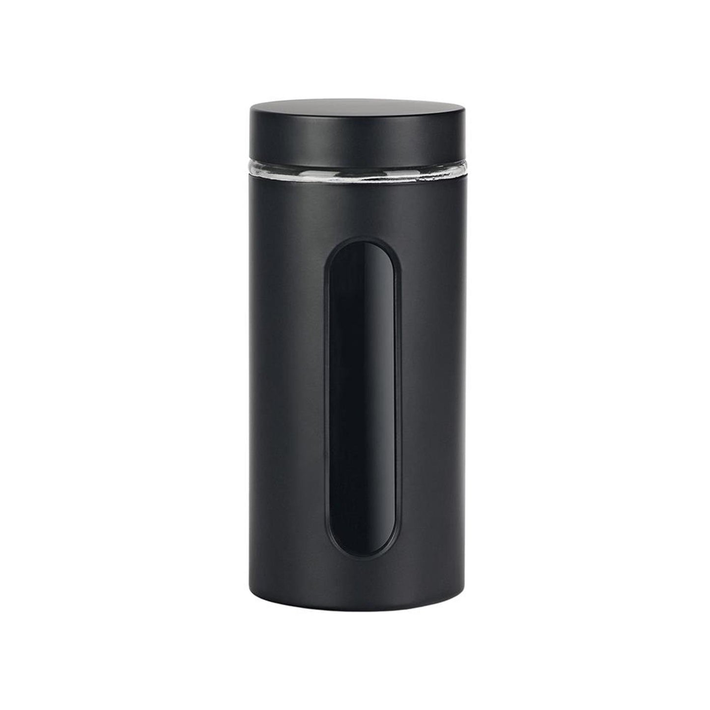 Kitchen tools voorraadpot venster zwart mat 1,2l glas