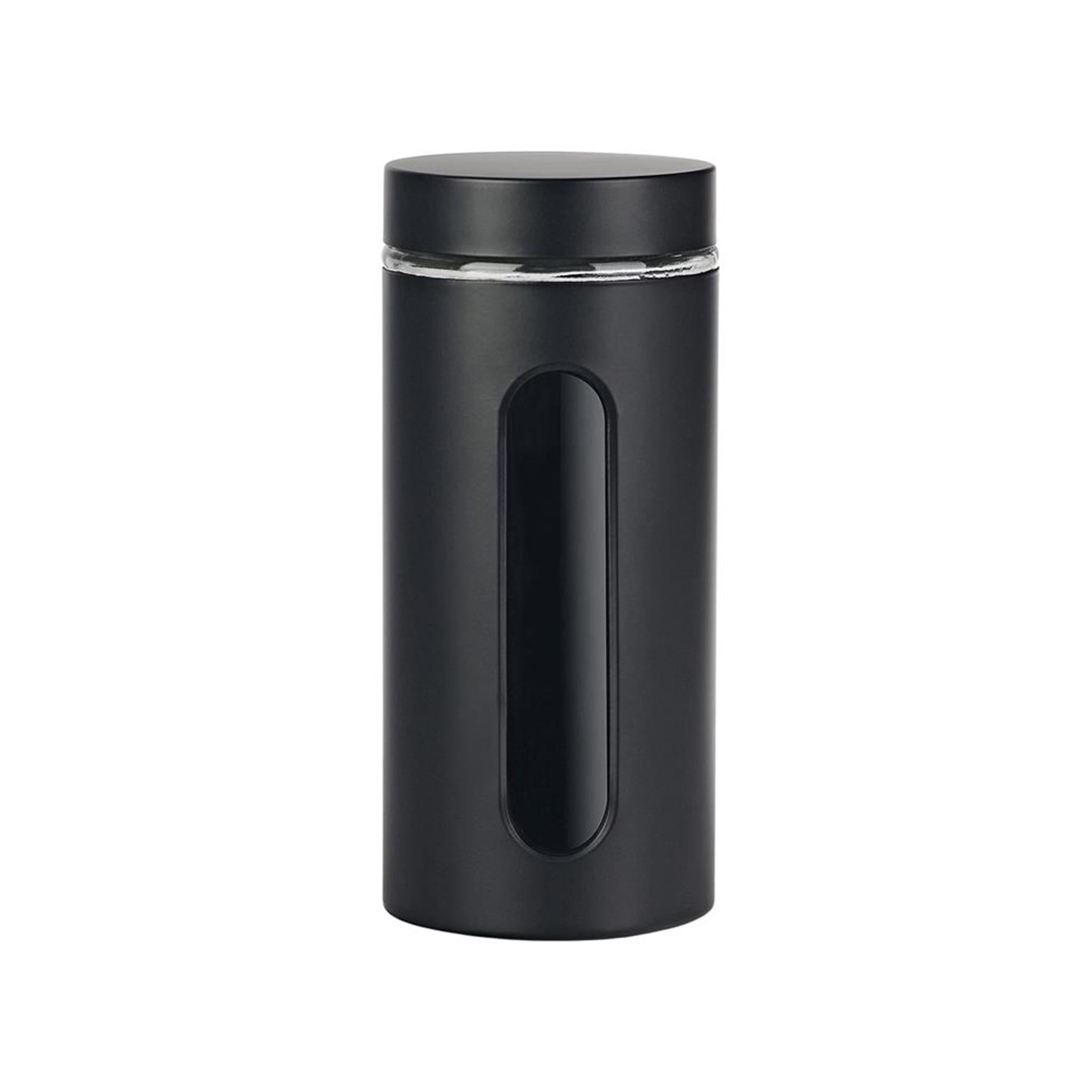 Kitchen tools voorraadpot venster zwart mat 1,2l glas