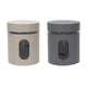Kitchen tools voorraadpot venster zand of licht grijs mat 10x10x12.5cm 600ml