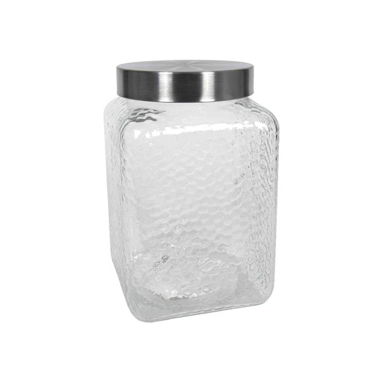 Ty voorraadpot glas vierkant fros relief 2450ml 12,7x12,7x20cm