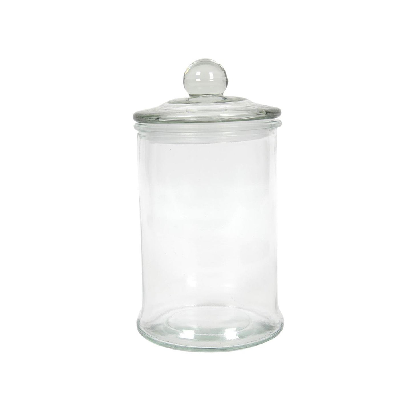 Voorraadpot glas met knop ø10x18,5cm