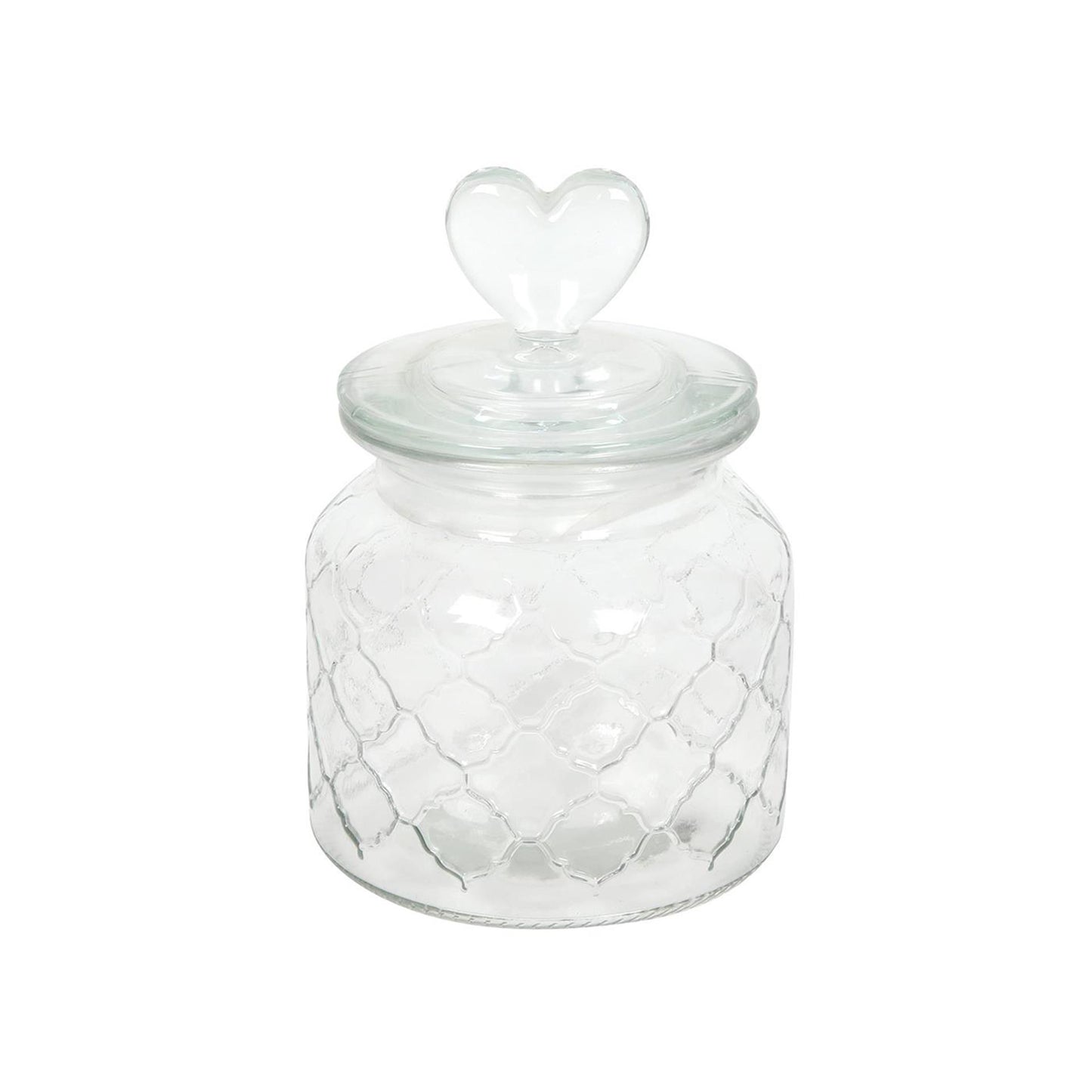 Voorraadpot hart glas ã˜10,5xh20cm