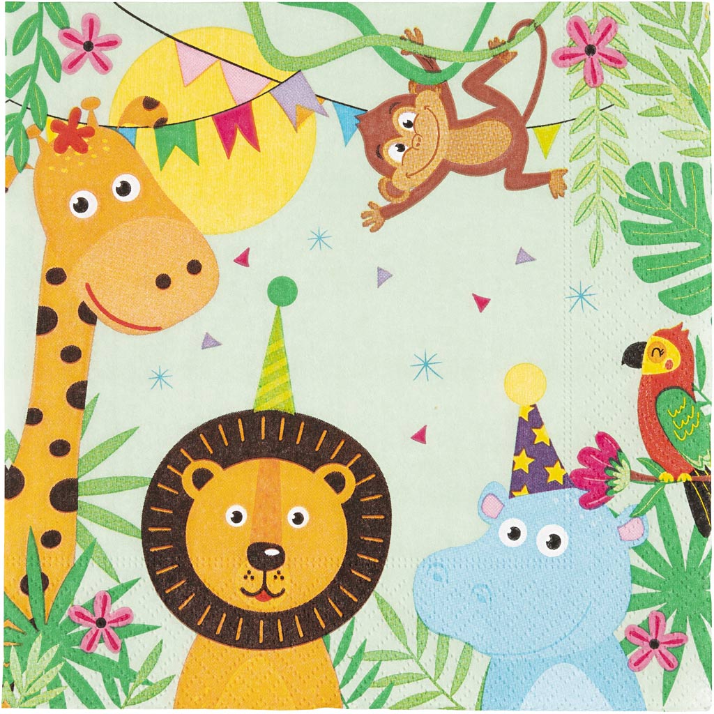 Duni servetten party animals 33x33cm 20-delig