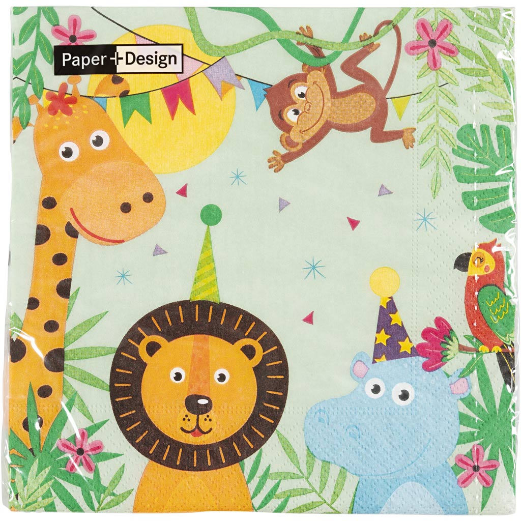 Duni servetten party animals 33x33cm 20-delig