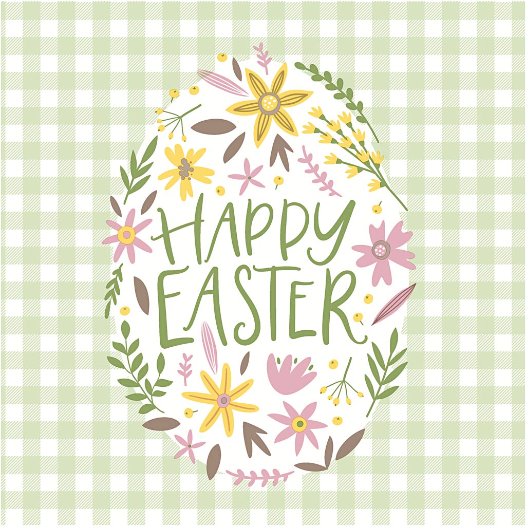 Servetten, happy easter, afm 33x33 cm, 20 stuk 1 doos