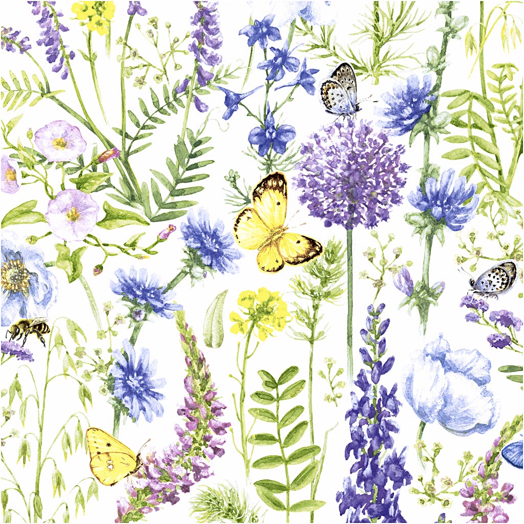 Servetten, voorjaar, afm 33x33 cm, 20 stuk 1 doos