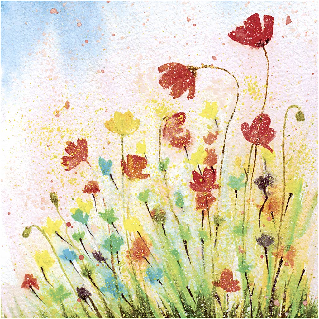 Servetten, papaver, afm 33x33 cm, 20 stuk 1 doos
