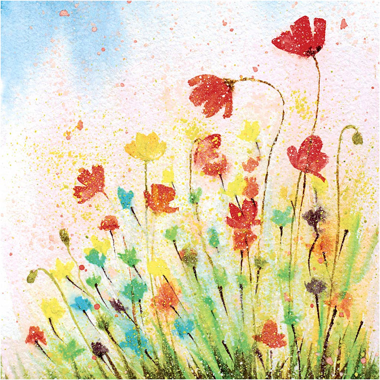 Servetten, papaver, afm 33x33 cm, 20 stuk 1 doos
