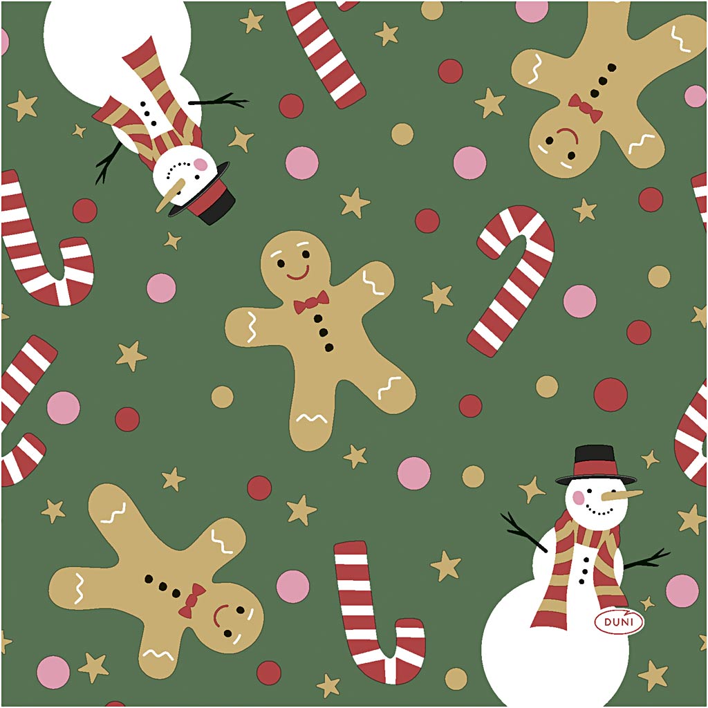 Servetten, kerstsnoep, afm 33x33 cm, 20 stuk 1 doos