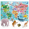 Headu Legpuzzel Wereld met 3D Elementen, 108st.