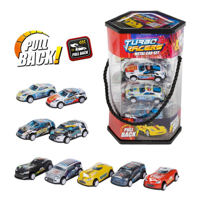 Toi-toys set a 9 metalen auto's pull back