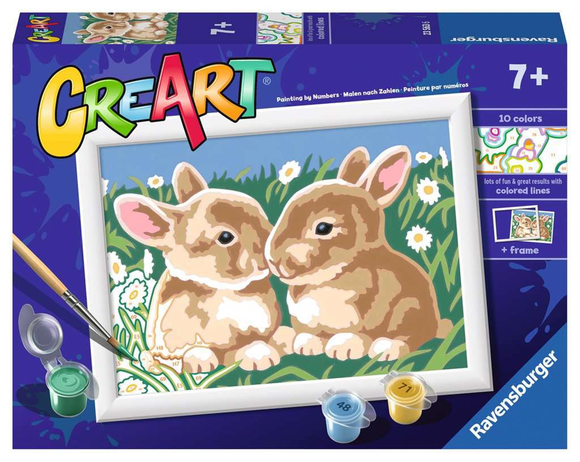 Ravensburger creart schilderen op nummer - pluizige konijntjes