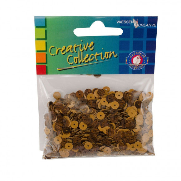 Vaessen creative • pailletten eco 6mm 20g donkerbruin