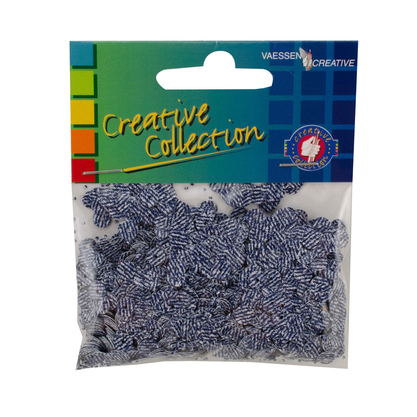 Vaessen creative • pailletten eco 6mm 20g jeansblauw