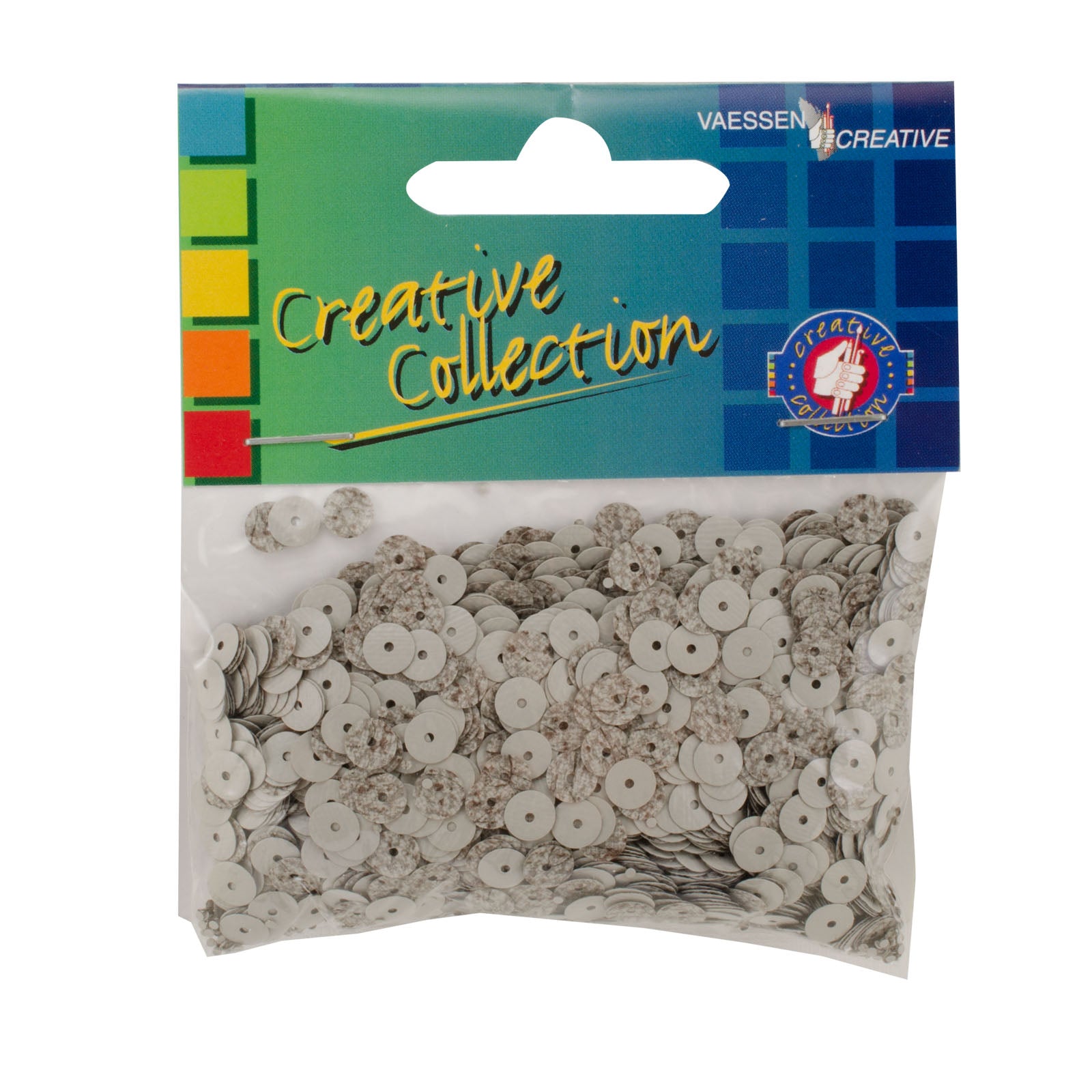 Vaessen creative • pailletten eco 6mm 20g middengrijs