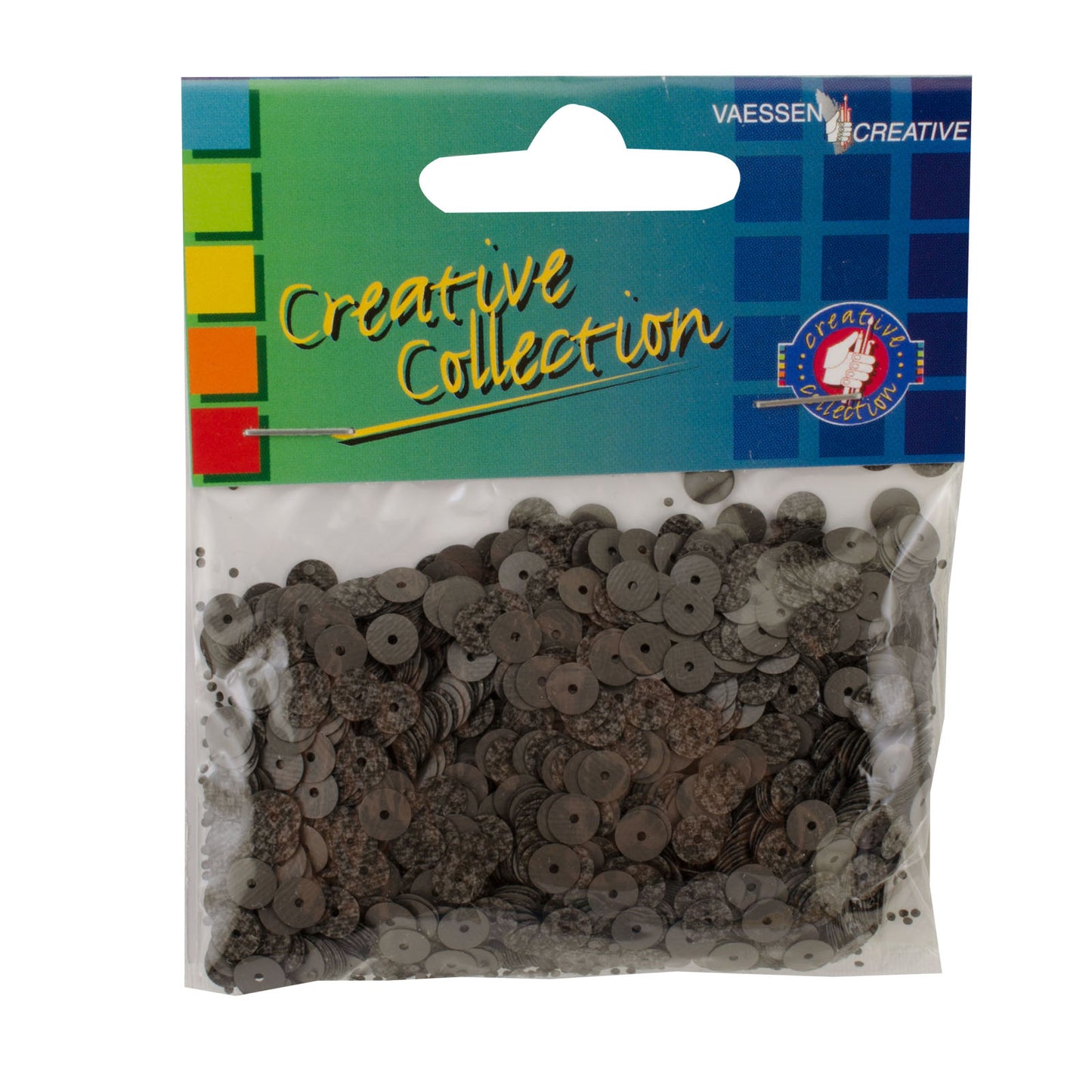 Vaessen creative • pailletten eco 6mm 20g donkergrijs
