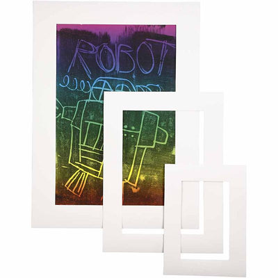 Creativ company passepartout lijsten, dikte 0,4 mm, wit, 75 assorti