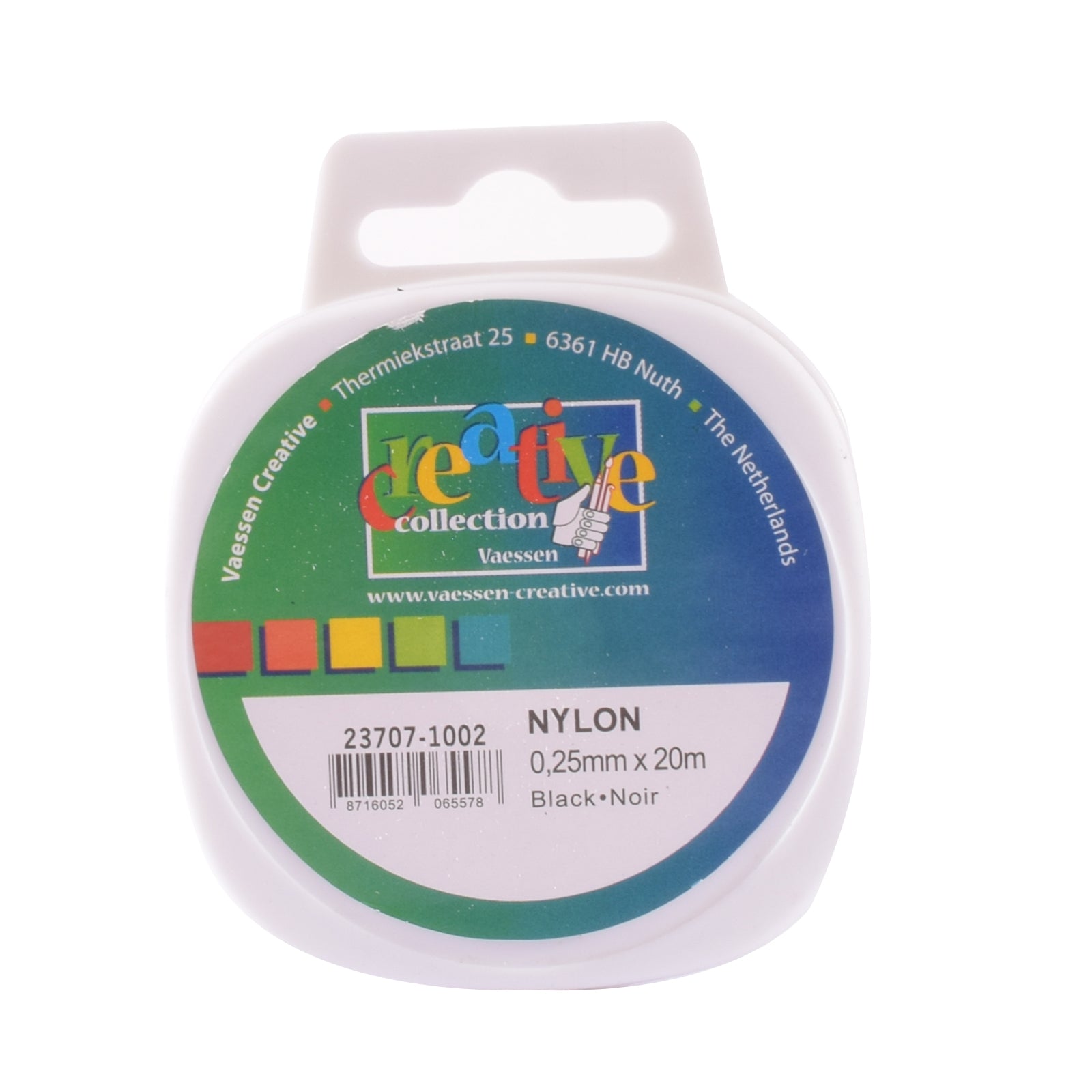 Vaessen creative • nylon draad 0,25mmx20m zwart