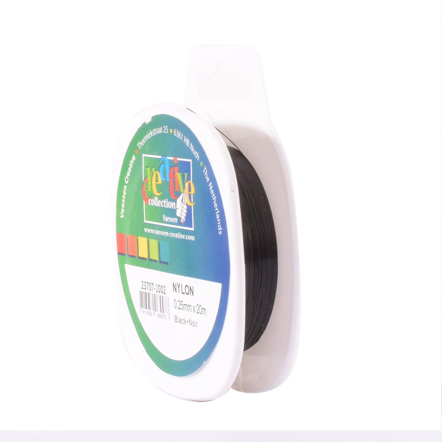 Vaessen creative • nylon draad 0,25mmx20m zwart