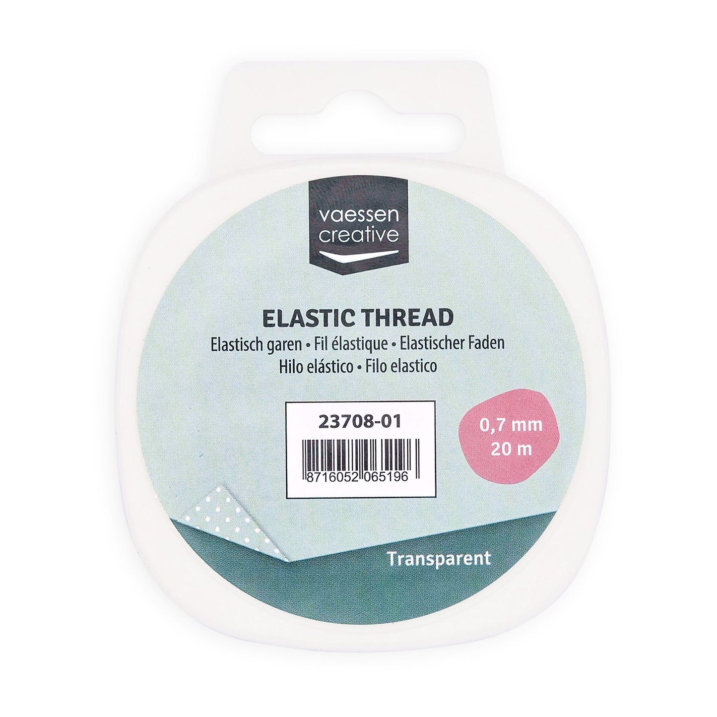 Vaessen creative • elastisch garen transparant 0,7mm