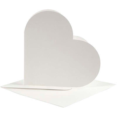 Creativ company kaarten enveloppen hart 12,5x12,5 cm off-white 10 stuks