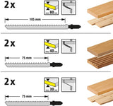 Wolfcraft decoupeerzaagblad-set | 12-delig | t-schaft | 1 set - 2377000 - afbeelding 2